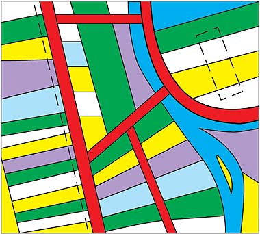 Flurkarte vor der Neuordnung der Eigentumsverhältnisse